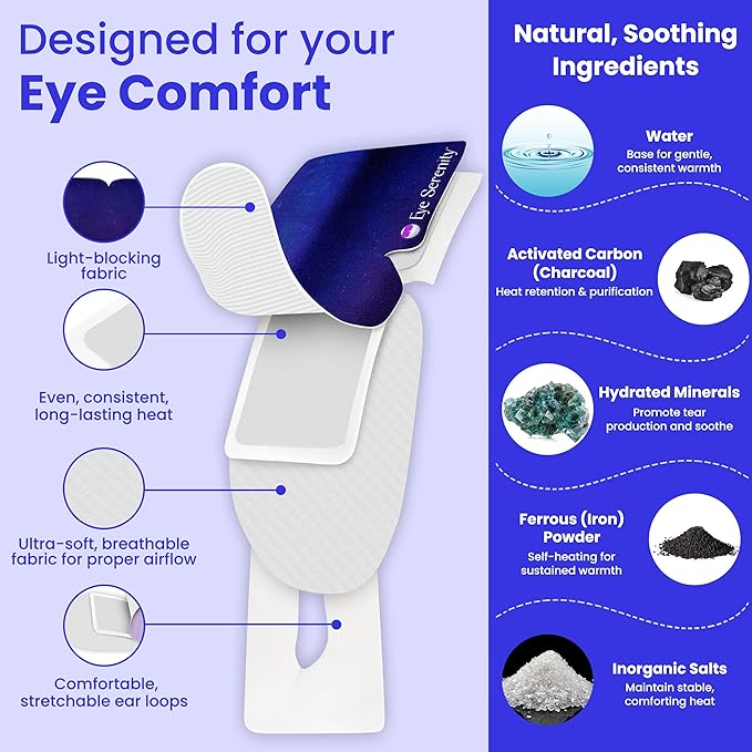 Lure Essentials Steam Eye Mask by Eye Serenity Self-Heating Warm Compress, 30-Pack, Unscented, Dry Eye Relief, Perfect for Self-Care, Ideal for Office, Travel & Nightly Relaxation, Calm Sleep