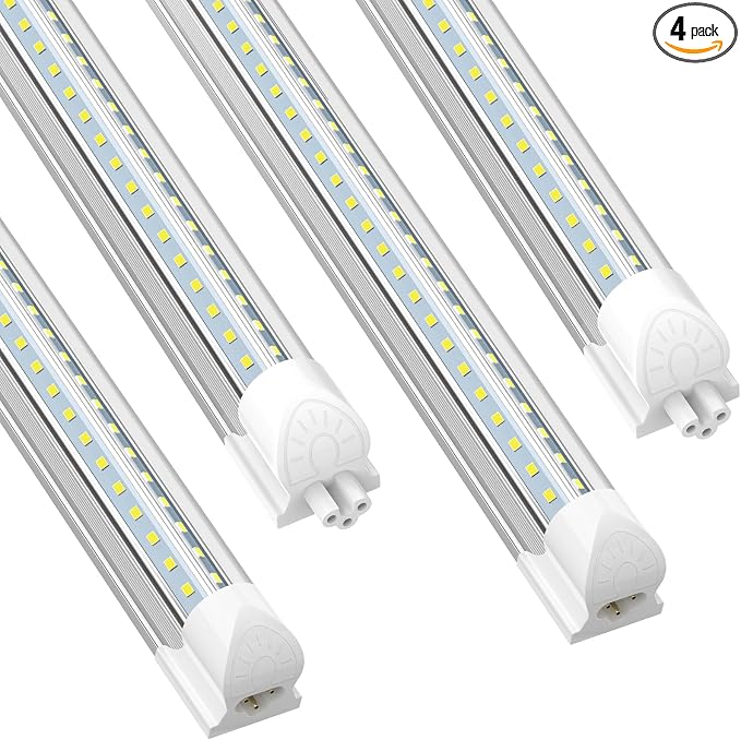 SHOPLED LED Shop Lights 2FT, 22W 3300LM 6000K Cool White, V-Shape Linkable | T8 Tube Light Fixtures, Utility Shop Lights, 2 Foot Cabinet Lighting for Workbench, Basement, Cabinet, ETL Listed, 4-Pack