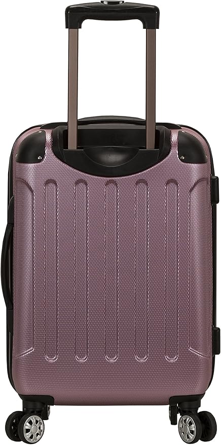 Rockland London Hardside Spinner Wheel Luggage, Pink, Carry-On 20-Inch