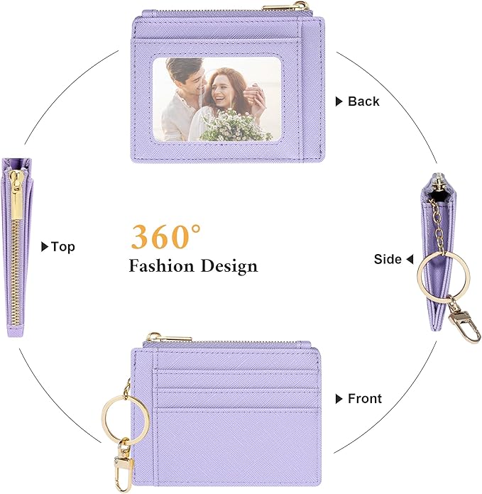 Sodsay Card Case Slim Front Pocket Wallet for Women Credit Card Holder with Keychain | Slim, Front Pocket, Credit Card Holder, with Keychain