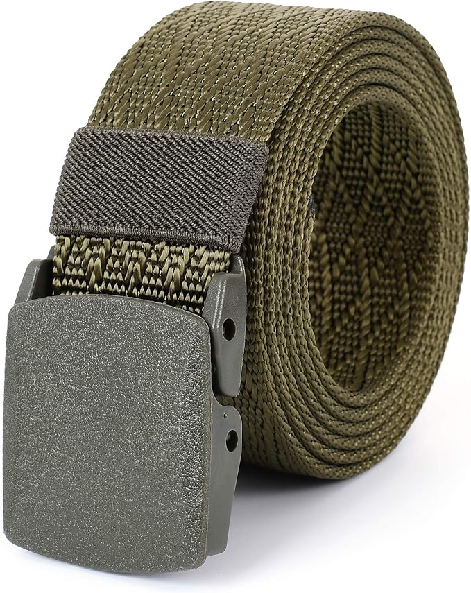 Mile High Life Nylon Web Belt Outdoor Military Belt With TSA Safe Plastic Buckle Belt
