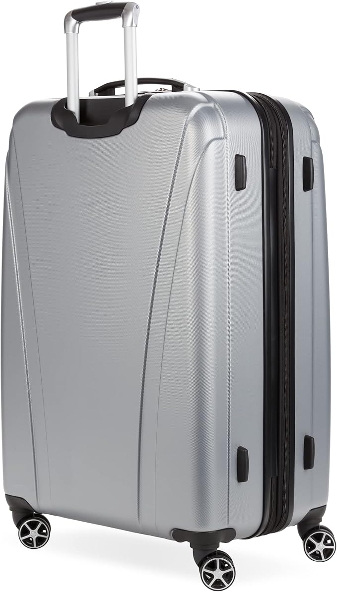 SwissGear 7585 Hardside Expandable Luggage with Spinner Wheels, Silver, 3-Piece Set (19/23/27)