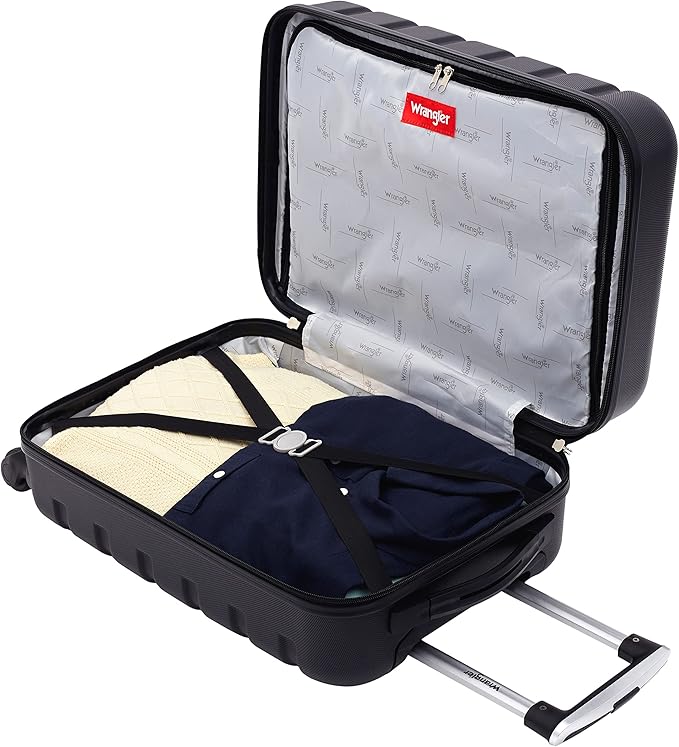 Wrangler 20" Hardside Spinner Carry-On Luggage, Black