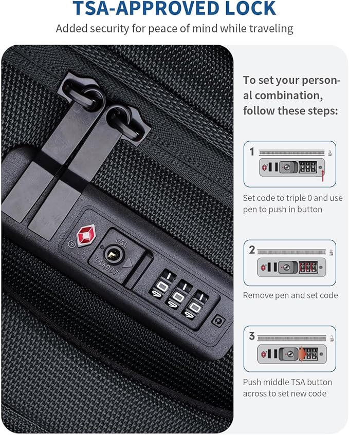 ECOHUB Carry On Luggage Airline Approved, 20 Inch Softside Carry On Suitcase with Spring Shock-Absorbing Spinner Wheels, Lightweight Travel Luggage with TSA Lock, 22x14x9 Carry-On Bag