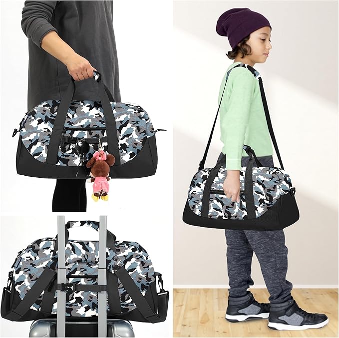 Stumdo Kids Overnighter Duffel Bags for kids, Carry-On Size & Ideal for School Practice or Overnight Travel Weekender Tote for Travel Gym Sport bag for Boys & Girls (11sanhui)