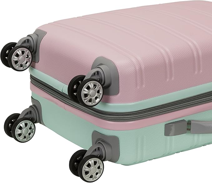 Rockland Melbourne Hardside Expandable Spinner Wheel Luggage, Mint, 2 Piece (20"/28")