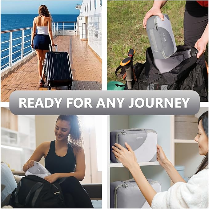 8 Set Packing Cubes for Travel, Gifts for Women Mom,Anti-Tearing Suitcase Organizer for Luggage with Shoe & Hanging Toiletry Bag,OlarHike Vacation Essentials & Accessories for Cruise Ship