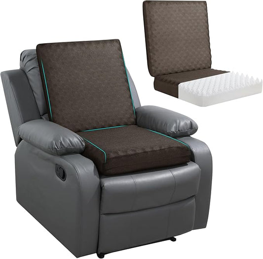 BALAPET Recliner Cushions for Long Sitting, Egg Crate Foam Recliner Cushion for Elderly Reduces Muscle Fatigue and Provides Air Flow, Extra Large Non-Slip Seat Cushion with Back Support(22*20*4in)