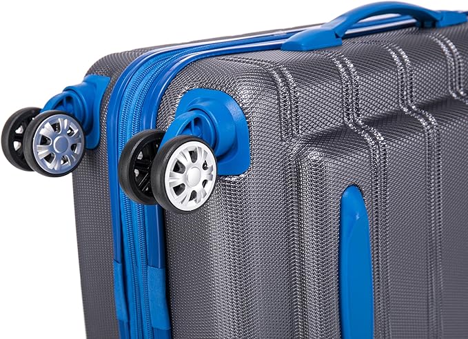 Rockland Melbourne Hardside Expandable Spinner Wheel Luggage Set, Grey, Carry-On 20-Inch and Tote 14-Inch