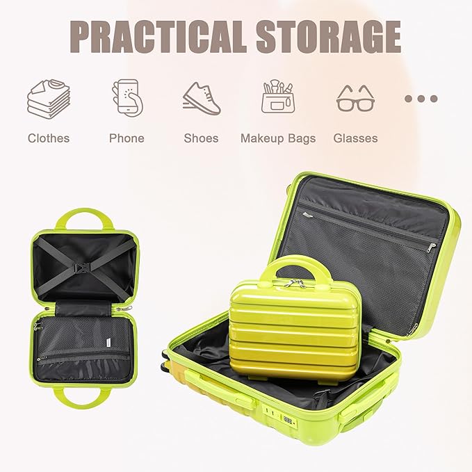 Hardside Luggage, Lightweight Durable Suitcase with Spinner Wheels Transition Yellow