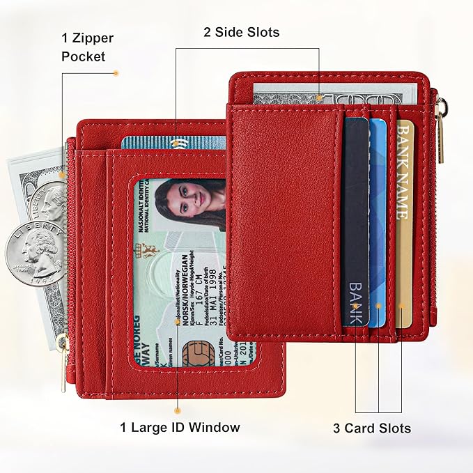 Sodsay Card Case Slim Front Pocket Wallet for Women Credit Card Holder with Keychain | Slim, Front Pocket, Credit Card Holder, with Keychain