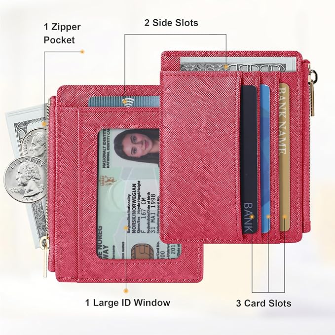 Sodsay Card Case Slim Front Pocket Wallet for Women Credit Card Holder with Keychain | Slim, Front Pocket, Credit Card Holder, with Keychain