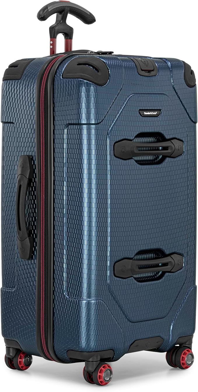 Traveler's Choice Maxporter II Polycarbonate Hardside Trunk with Spinner Wheels, Navy, 28-Inch Medium Trunk