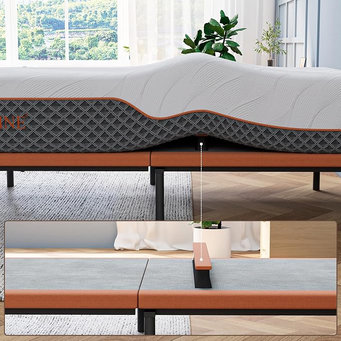 ESHINE Twin XL Adjustable Bed Frame with Lumbar Support Dual USB | Bed Base, Head-Pillow-Tillt, Under Bed Light, Smart App, Zero Gravity, Ergonomic Incline, Wireless Remote, 6000 Series