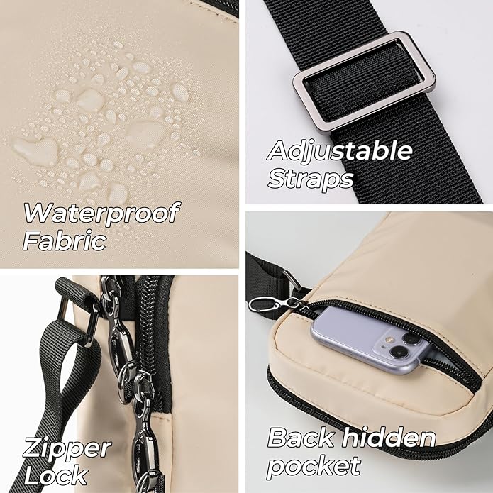 BROADREAM Small Sling Bag for Men, Anti-Theft Crossbody Sling Backpacks for Women - Mini Shoulder Chest Bag for Travel
