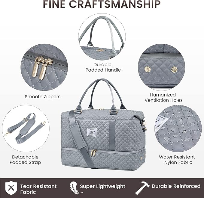 LOVEVOOK Travel Duffle Bag,Weekender Bags for Women with Shoe Compartment，Carry on Overnight Bag with Toiletry Bag,Gym Duffel Bag with Wet Pocket, Hospital Bags for Labor and Delivery
