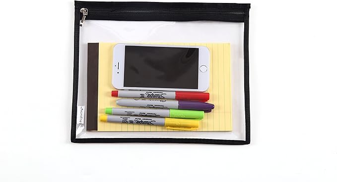 Multi-purpose Water Resisitant Clear PVC Organizer Bag Pouch with Zipper Closure 6-pack