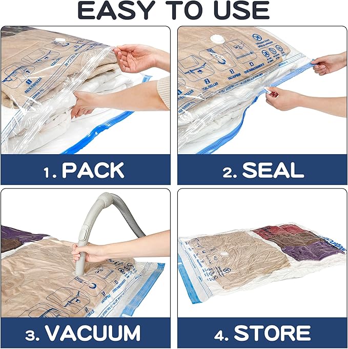 XXL Jumbo Vacuum Storage Bags, 47''X35'' Extra Large Space Bags for Blanket, Bedding, Comforters (4-XXL)