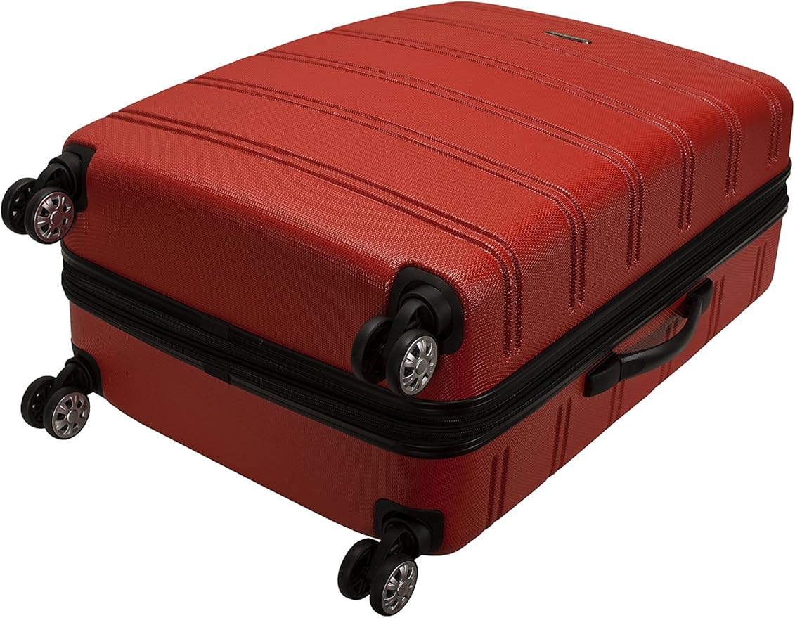 Rockland Melbourne Hardside Expandable Spinner Wheel Luggage, Red, Checked-Large 28-Inch (F1603-RED)
