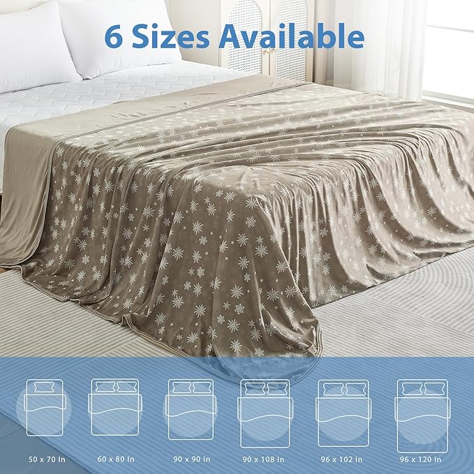 OIGAE Cooling Blanket for Hot Sleepers - Soft & Lightweight Summer Cold Blanket for Night Sweats | Perfect for Bed, Couch, Sofa (Light Brown, Throw 50'' x 70'')