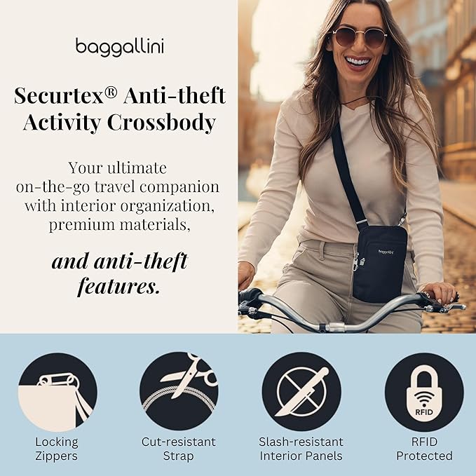 Baggallini Women's Securtex Anti-theft Activity Crossbody Bag