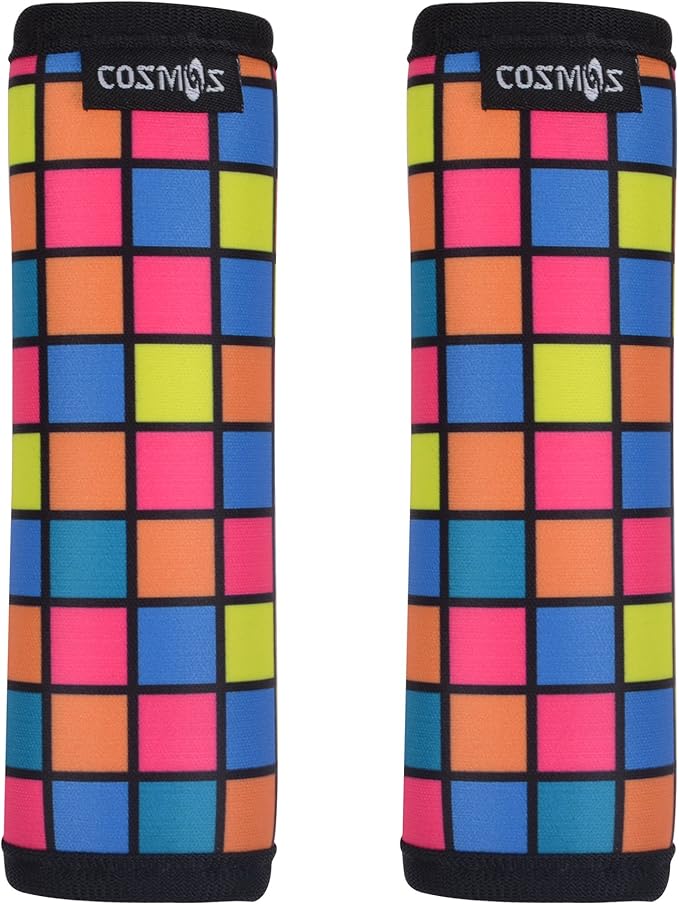 Cosmos 2 Pcs Luggage Handle Wraps Soft Neoprene Grip Handle Cover Detachable Luggage Identifier for Luggage Suitcase Travel Bag Trolley Case Travel Accessories (Puzzle Pattern)