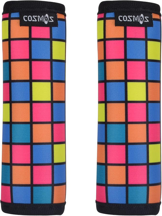 Cosmos 2 Pcs Luggage Handle Wraps Soft Neoprene Grip Handle Cover Detachable Luggage Identifier for Luggage Suitcase Travel Bag Trolley Case Travel Accessories (Puzzle Pattern)