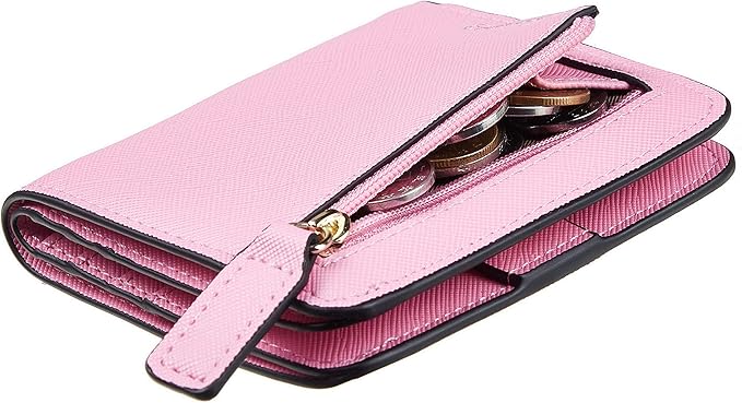 Toughergun Women’s Small Slim Leather Wallet with RFID Protection, Compact Bifold Mini Purse with Clear ID Window