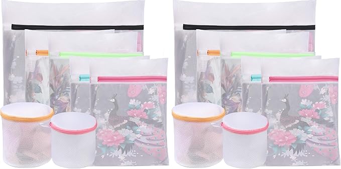 BAGAIL Laundry Bags Mesh Wash Bag for Intimates Lingerie and Delicates,7Pcs(1XL,2L,2M,2 Bra Bags) (Pack of 2)