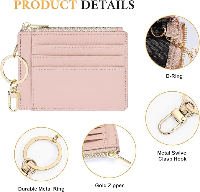 Sodsay Card Case Slim Front Pocket Wallet for Women Credit Card Holder with Keychain | Slim, Front Pocket, Credit Card Holder, with Keychain