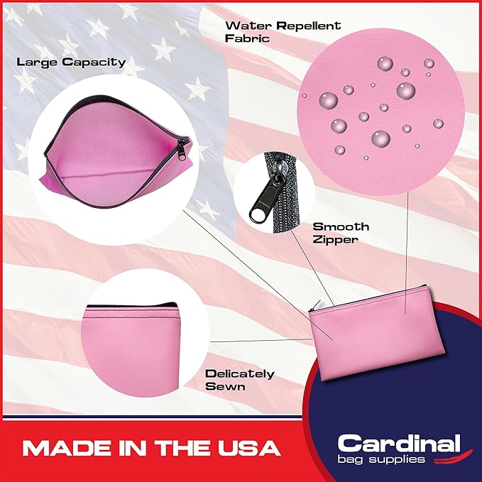 Multi-Purpose Zipper Bag, Reusable, Travel Pouch, Lightweight, Makeup Organizer, 11 x 6 Inch (Pink)