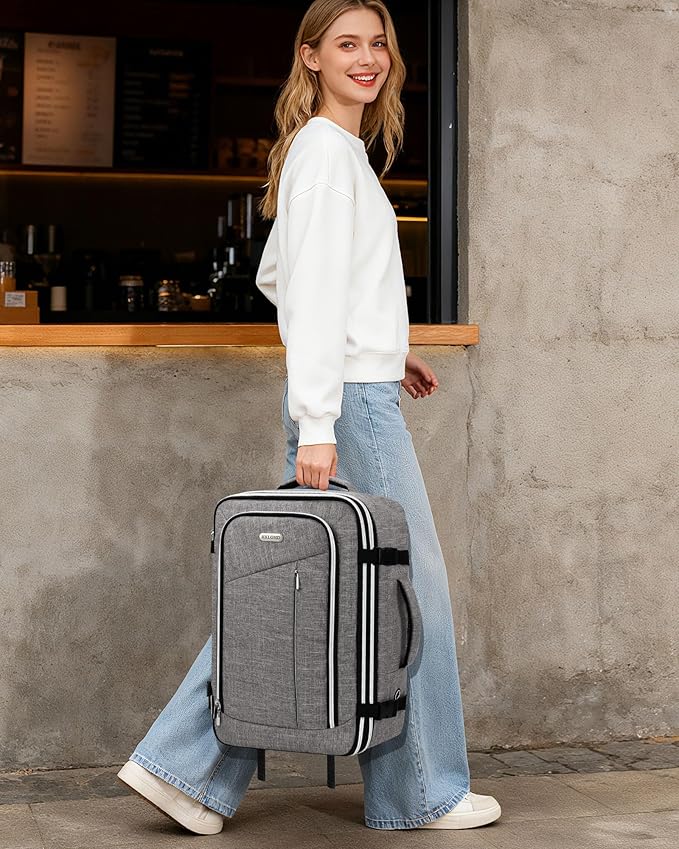 Travel Carry On 17.5" Laptop Expandable Backpack for Men Women, Personal Item Bag Waterproof Airline Approved with USB Charging Hole 3 Packing Cubes, Large Weekender Daypack Business Luggage Suitcase