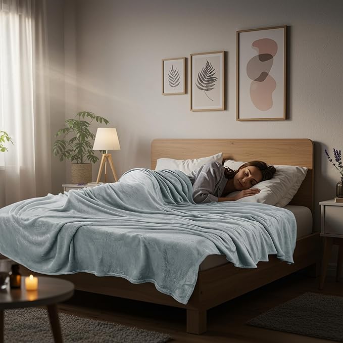 Utopia Bedding Fleece Blanket Queen Size Ash Grey (90x90 Inches) Ultra Soft Warm Lightweight Microfiber Breathable Anti-Static Cozy Winter Bed Blanket, All-Season Home Decor Gift for Men & Women
