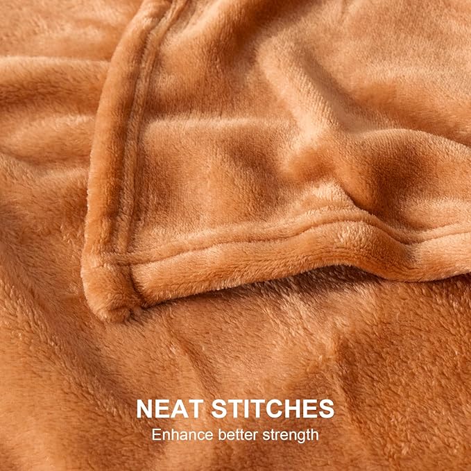 Hansleep Fleece Pumpkin Orange Throw XL Blanket, Super Soft Flannel Fuzzy Plush Cozy Blanket for All Seasons, Pumpkin Orange, Throw XL 50x70 Inches