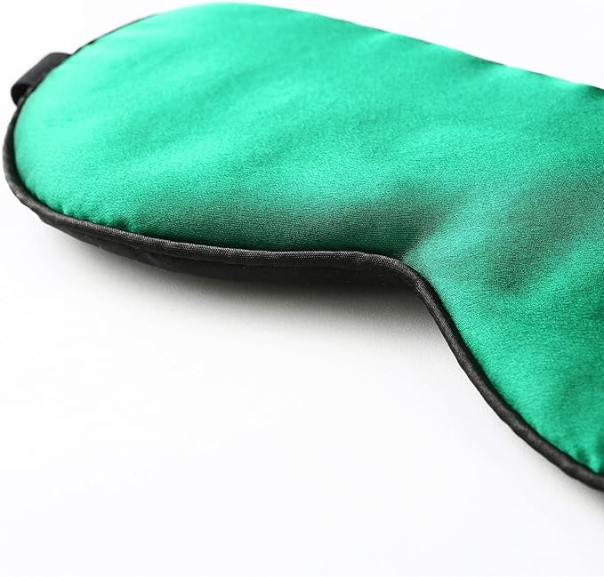 Tim & Tina Silk Sleep Mask for Women Men Comfortable Blindfold Eye Mask with Adjustable Strap for Travel Yoga Nap Shift Work (Green)