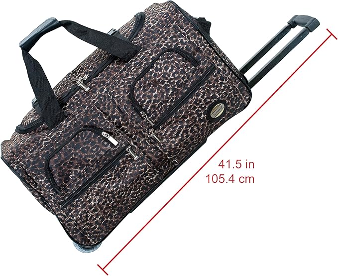 Rockland Rolling Duffel Bag, Black, 22"