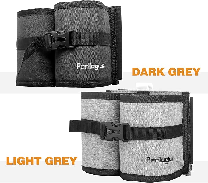 Perilogics Luggage Travel Cup Holder Hands Free Drink Caddy for Suitcase Handle. Perfect Airplane Travel Essential Accessory Gift for Frequent Traveler, Flight Attendant or with Children (Dark Gray)