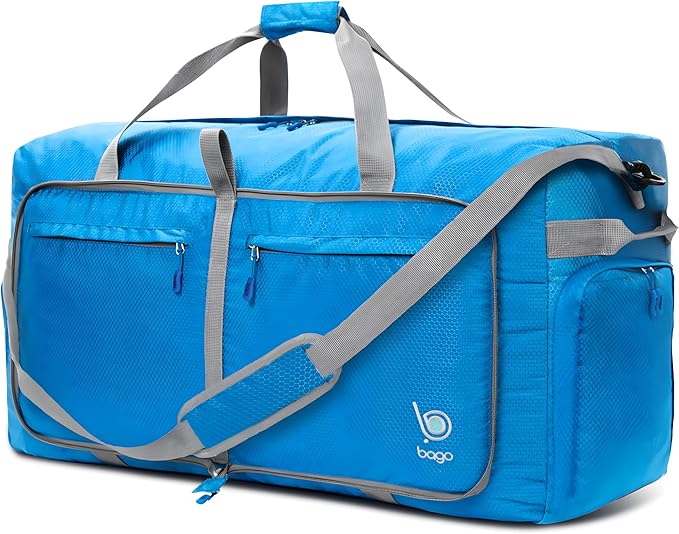 Bago Extra Large Duffle Bag for Travel Women & Men. Durable, Lightweight, Foldable Travel Duffel Bags For Traveling Women. 120L Duffle Bags Use As a Weekender Bag with Shoe Compartment, Checked Duffel