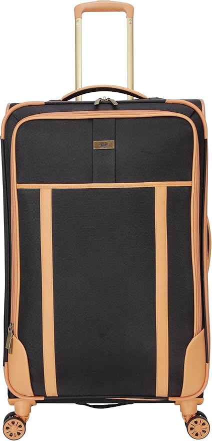 Dockers Seahorse Softside Expandable 8-Wheel Spinner Travel Checked Luggage, 28-Inch, Black