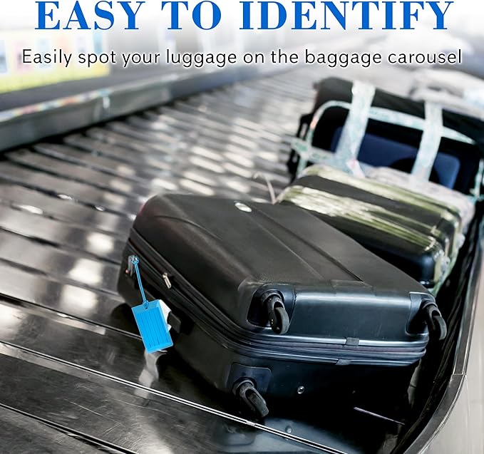 20 Pack Luggage Tags for Suitcases, Airplane Travel Essentials for Flying, International Travel Must Haves, and Luggage Accessories by Sodsay
