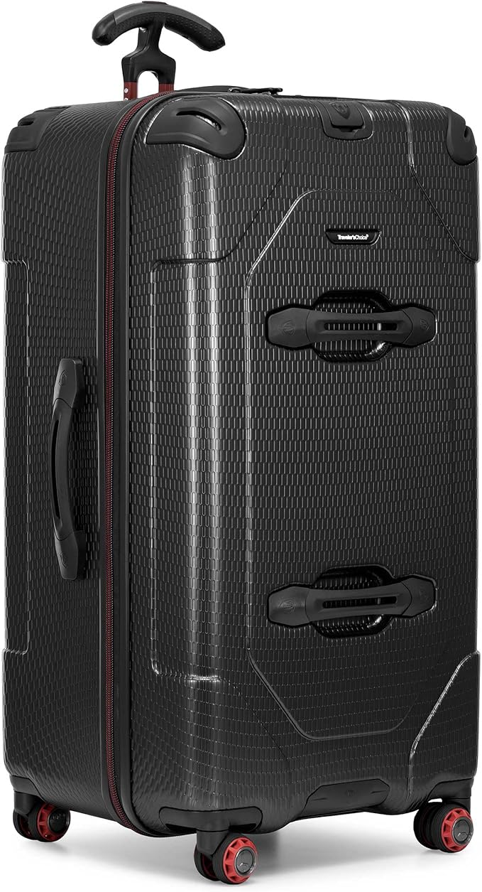 Traveler's Choice Maxporter II Polycarbonate Hardside Trunk with Spinner Wheels, Black, 31-Inch Large Trunk | Luggage, Spinner, Trunk