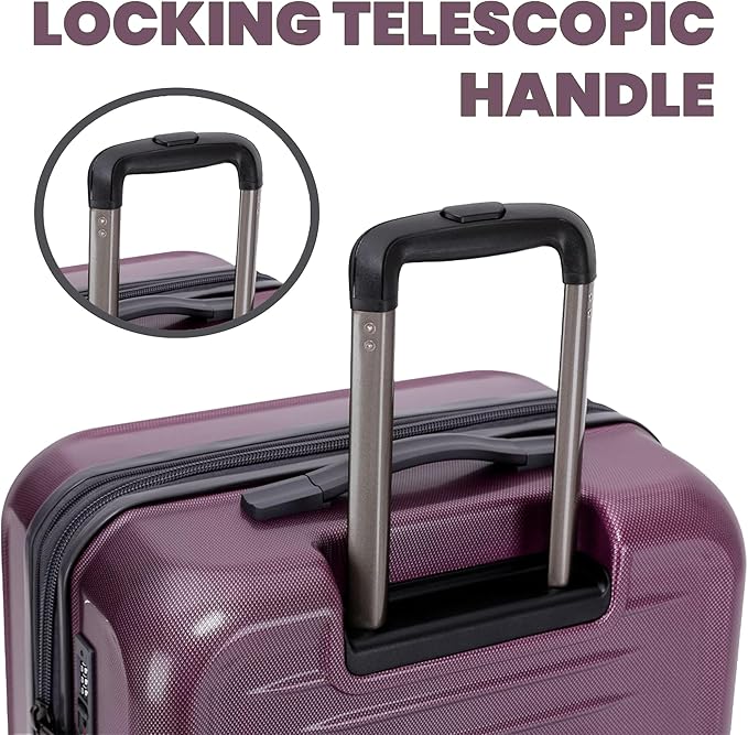 Spyder Rails 25 Inch Expandable Hardside Checked Suitcase with 360° Spinner Wheels, TSA Approved Lock