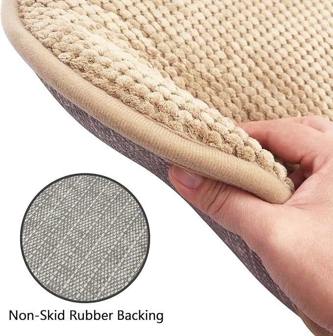 Khaki Foam Seat Cushions Kitchen Chairs Pads for Dining Chairs Non Slip Patio Seat Cushions Set of 4 Washable U Shaped Soft Thick Large Metal Wooden Chair Cushions,17" x 15"