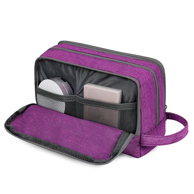 Toiletry Bag for Men Hanging Dopp Kit Water Resistant Shaving Bag Small Toiletry Bag for Traveling (Deep Purple)