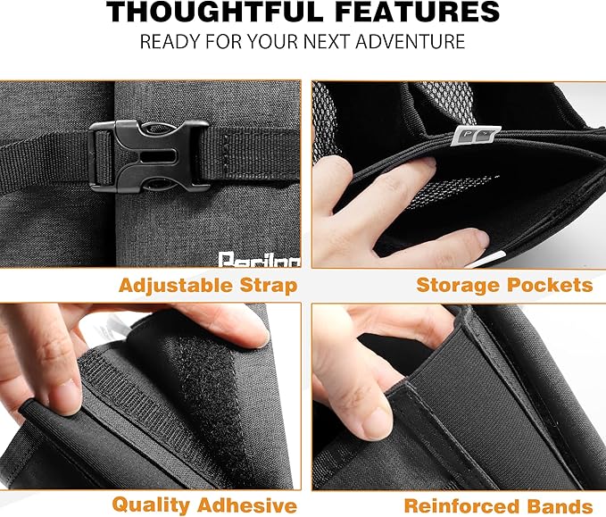 Perilogics Luggage Travel Cup Holder Hands Free Drink Caddy for Suitcase Handle. Perfect Airplane Travel Essential Accessory Gift for Frequent Traveler, Flight Attendant or with Children (Dark Gray)
