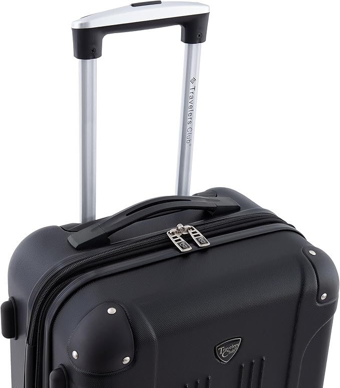 Travelers Club Chicago Hardside Expandable Spinner Luggage, Black, 22" Carry-On
