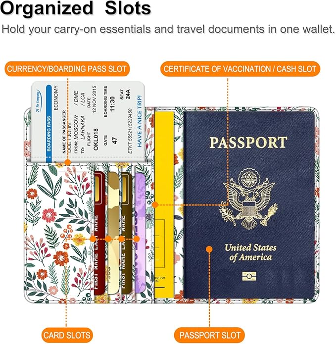 FINTIE Passport Holder, Slim Travel Wallet RFID Blocking Card Case Cover Passport Cover Protector Essentials with Credit Card Slots for Women/Men | Slim, RFID Blocking, Card Case Cover, Essentials, Credit Card Slots