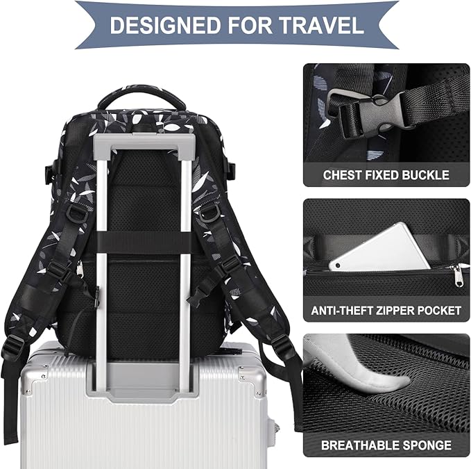WONHOX Large Travel Backpack Carry on Flight Approved Laptop Work Business Backpack for Women Men Mochila de Viaje
