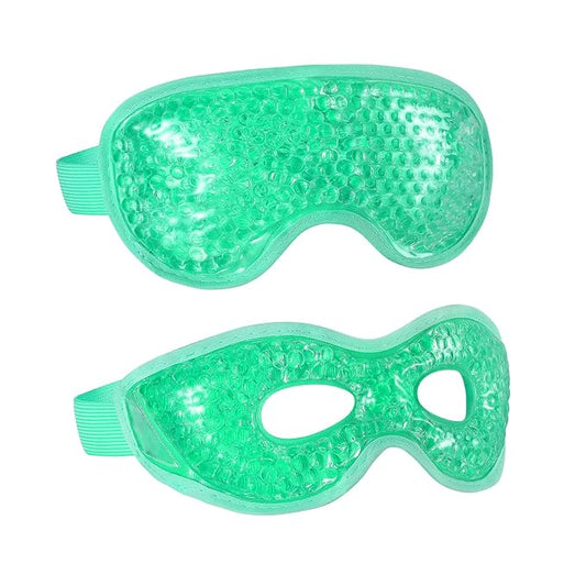 2PCS Gel Eye Mask Reusable Cold Therapy Gel Bead Eye Mask for Puffiness/Dark Circles/Eye Bags/Dry Eyes/Headaches/Migraines/Stress Relief(Green)
