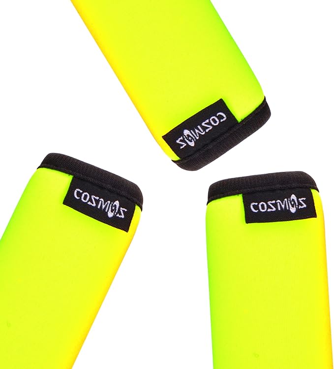 Cosmos 3 Pcs Comfort Neoprene Handle Wraps/Grip/Identifier for Travel Bag Luggage Suitcase (Fluorescent Yellow)